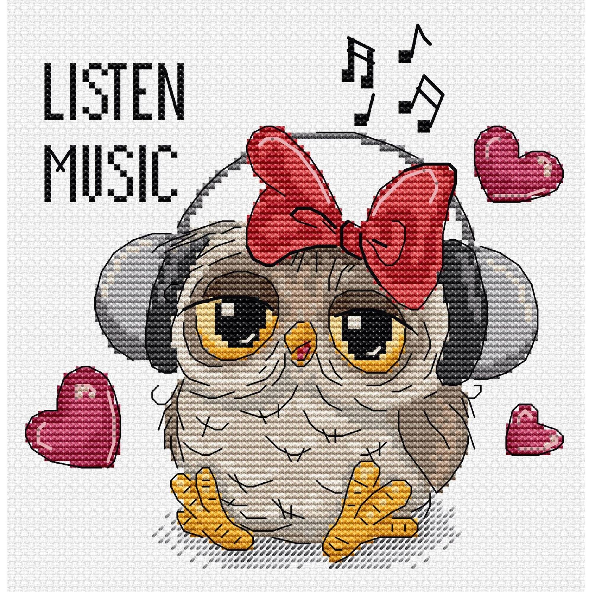 Luca-s Listen Music Counted Cross-Stitch Kit